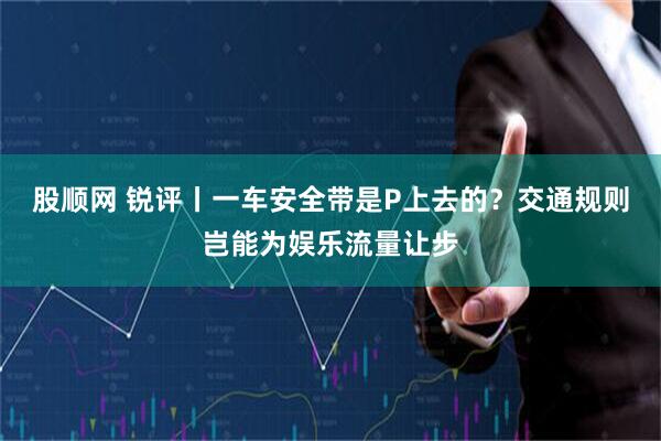 股顺网 锐评丨一车安全带是P上去的？交通规则岂能为娱乐流量让步